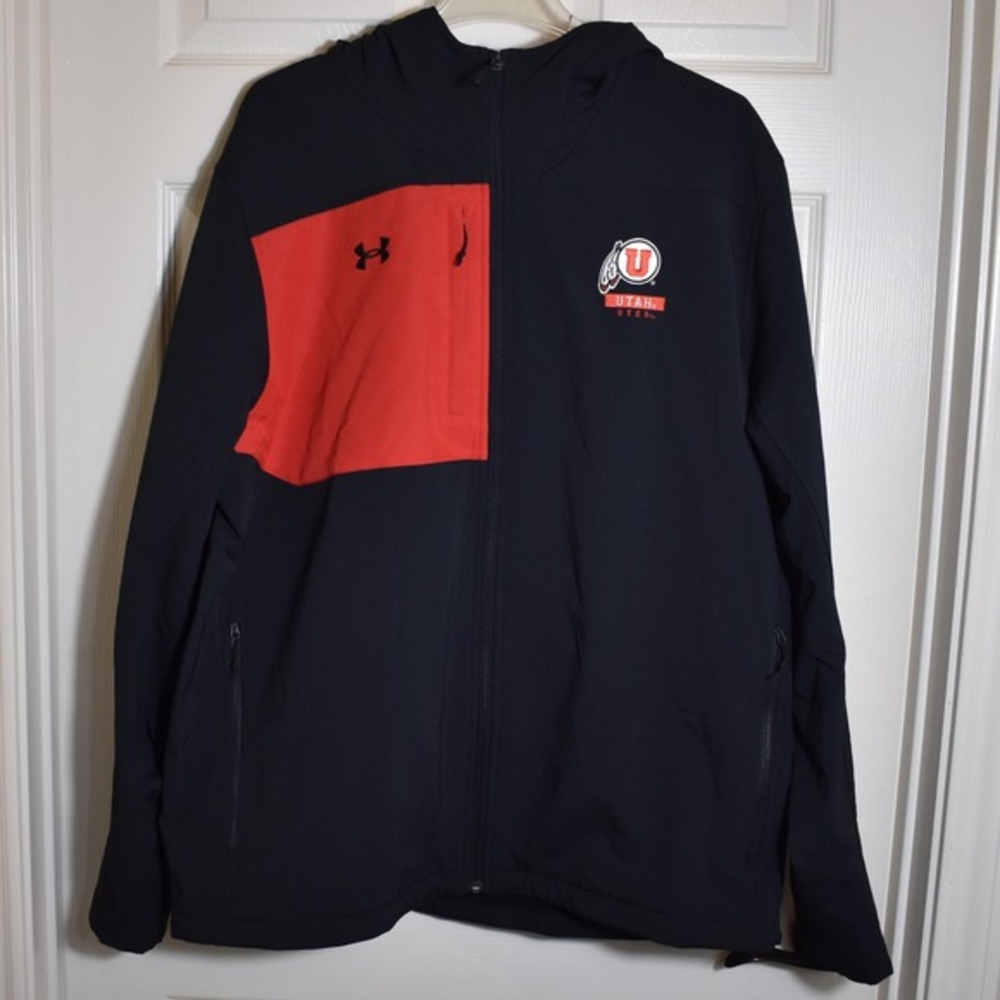 Under Armour Shell‎ Gameday Utah Utes Jacket Size XXL Black/Red 6005441-004 NWT